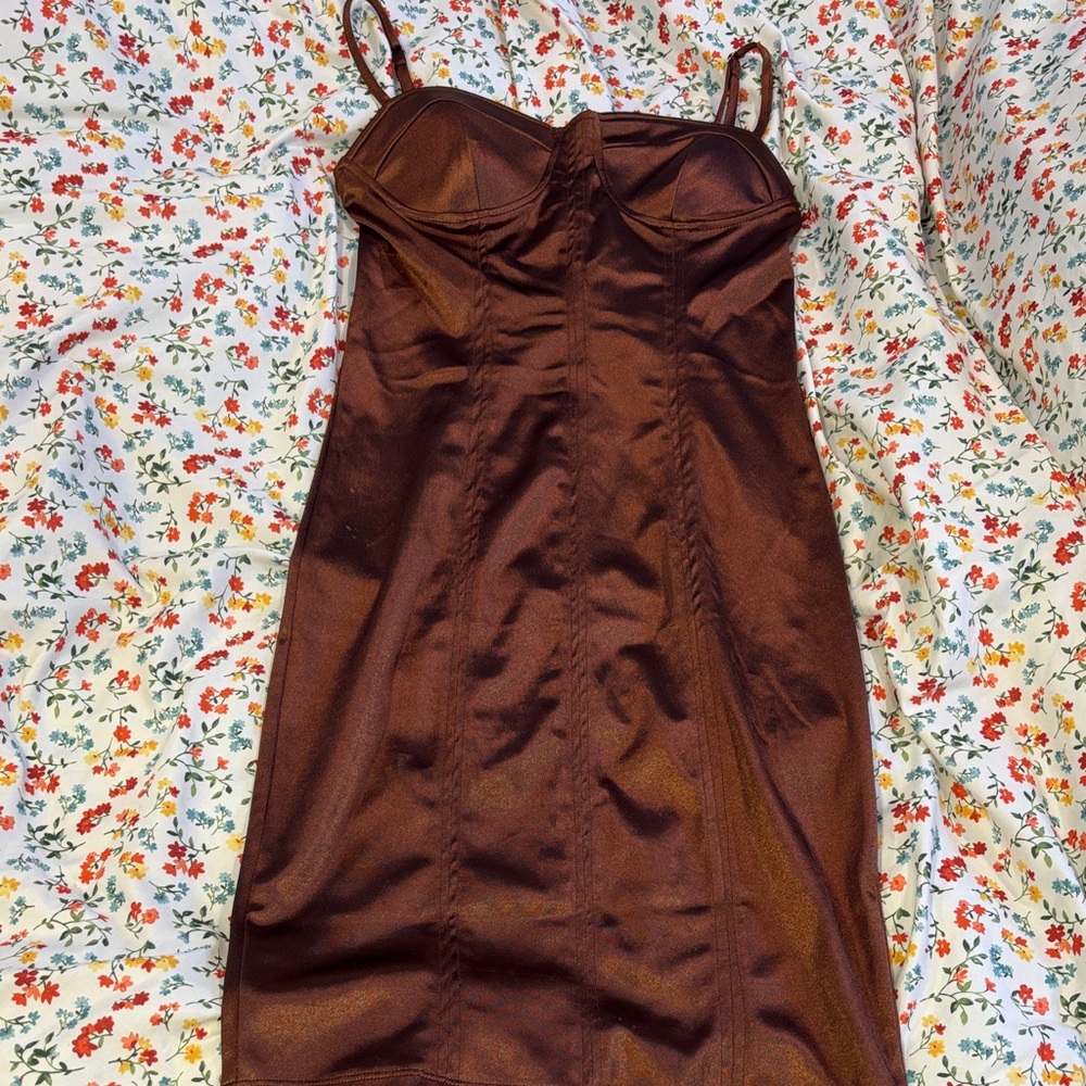 Absolutely Chocolate Satin Mini Dress